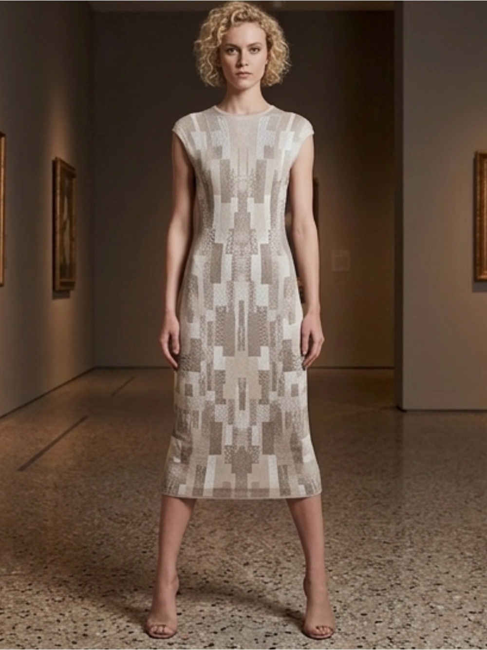 Alexander McQueen Metallic Dress. Made In Italy.